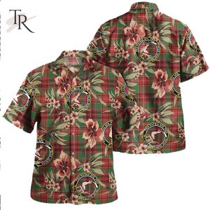 Ainslie Modern Clan Tartan Crest Badge Aloha Hawaiian Shirt Tropical Old Style