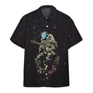 Astronaut Playing The Guitar Custom Hawaiian Shirt – Summer Collection