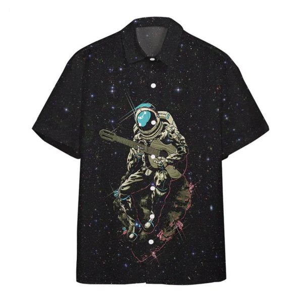 Astronaut Playing The Guitar Custom Hawaiian Shirt – Summer Collection