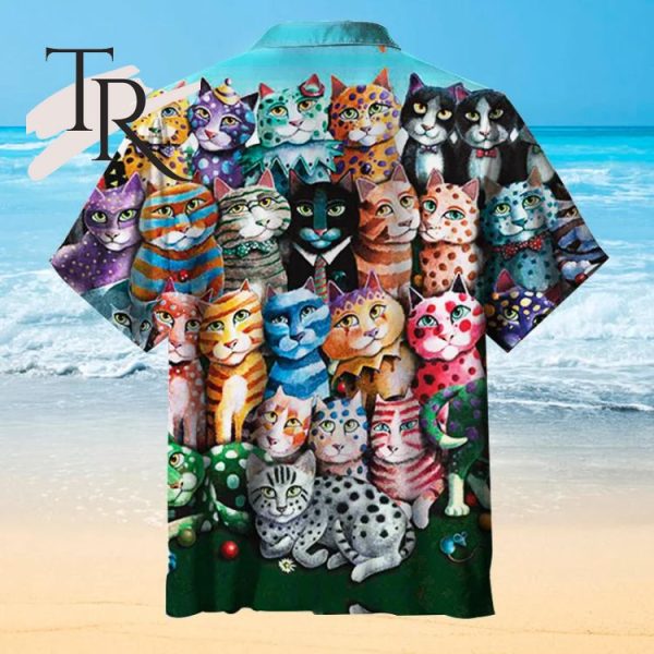 Cat family party Universal Hawaiian Shirt