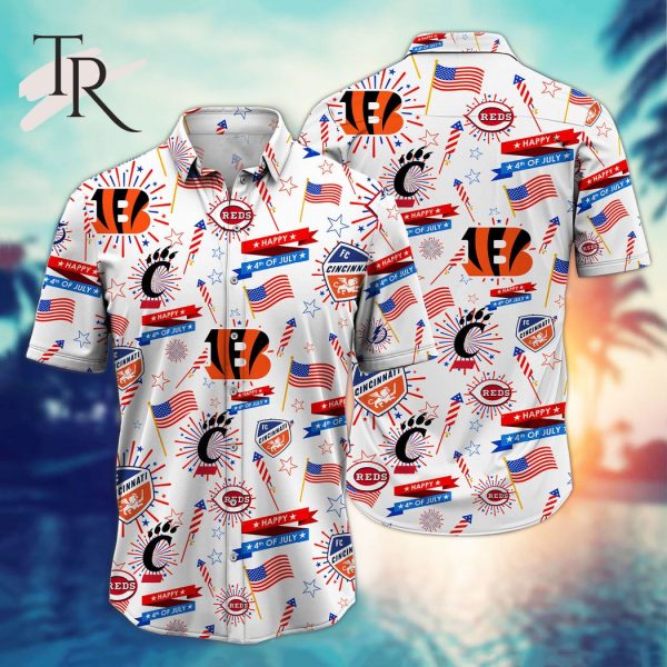 Cincinnati Sports Happy 4th Of July Hawaiian Shirt