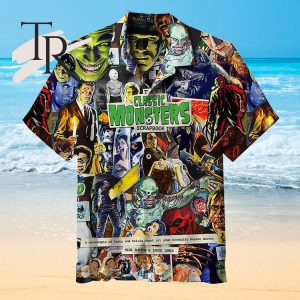 Classic Monsters Scrapbook  Hawaiian Shirt