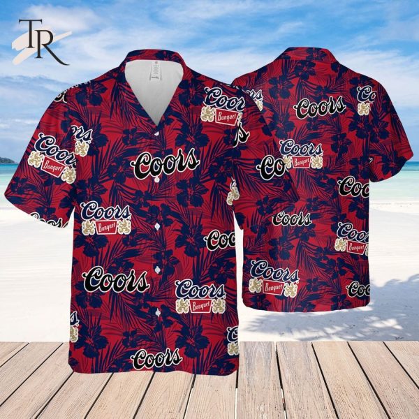 Coors Banquet Red Tropical Summer Beach Aloha Shirt