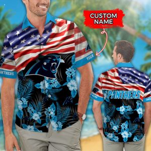 Custom Name NFL Carolina Panthers Hawaiian Shirt And Short