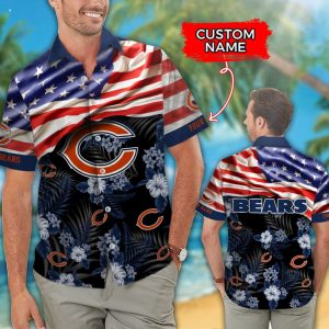 Custom Name NFL Chicago Bears Hawaiian Shirt And Short