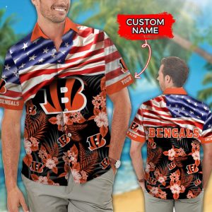 Custom Name NFL Cincinnati Bengals Hawaiian Shirt And Short