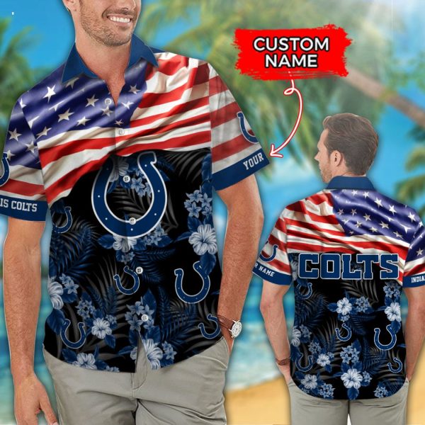 Custom Name NFL Indianapolis Colts Hawaiian Shirt And Short