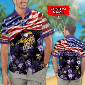 Custom Name NFL Minnesota Vikings Hawaiian Shirt And Short