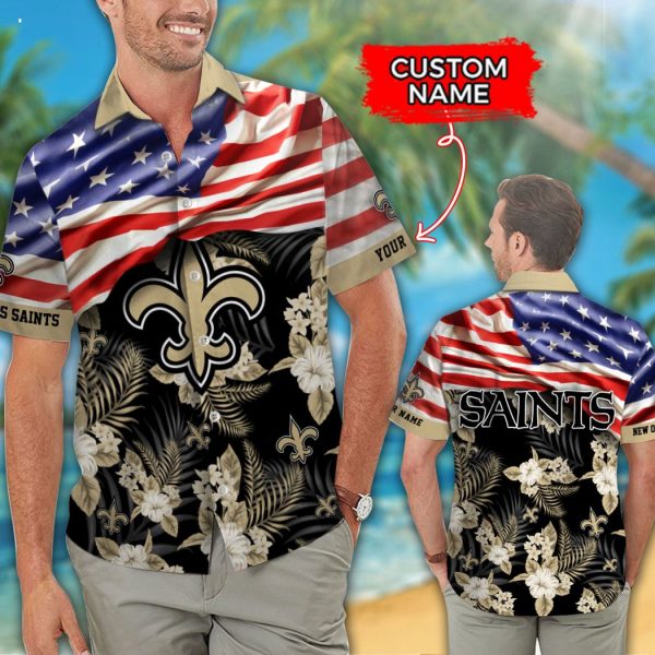 Custom Name NFL New Orleans Saints Hawaiian Shirt And Short