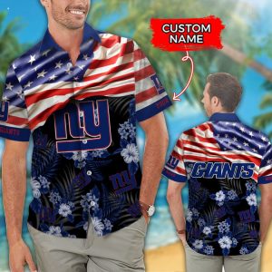 Custom Name NFL New York Giants Hawaiian Shirt And Short