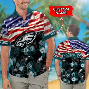 Custom Name NFL Philadelphia Eagles Hawaiian Shirt And Short