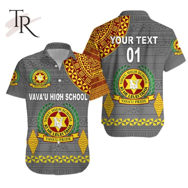 Custom Personalised Tonga Vava’u High School Hawaiian Shirt Simple Style – Grey