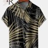 Dark Brown Coconut Leaf Branch Hawaiian Shirt