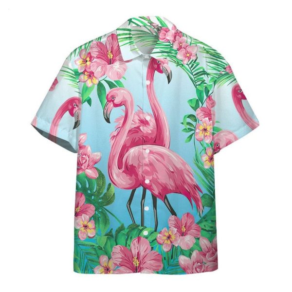 Flamingo Custom Short Sleeve Shirts Aloha Shirt