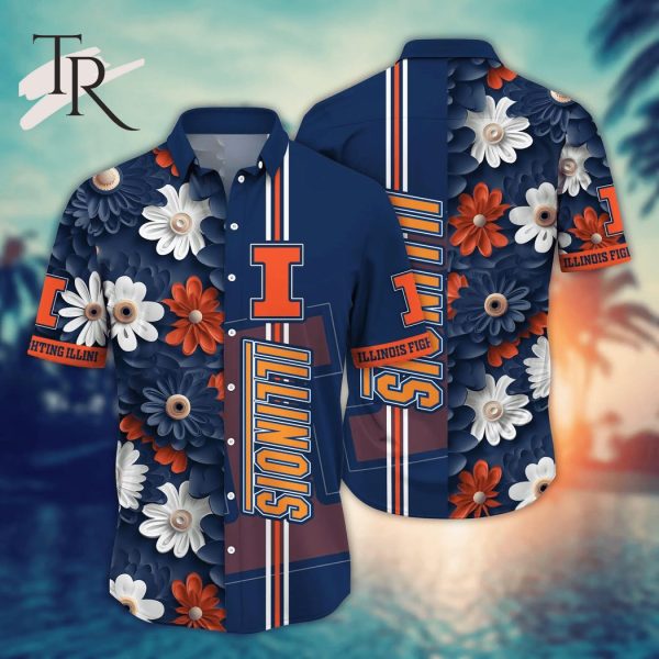 Illinois Fighting Illini NCAA3 Flower Hawaii Shirt For Fans