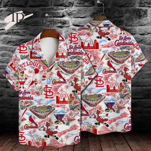 MLB St. Louis Cardinals Baseball Pattern On White Background Print Hawaiian Shirt