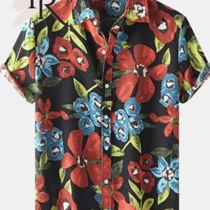 Men’s Summer Floral Hawaiian Shirt