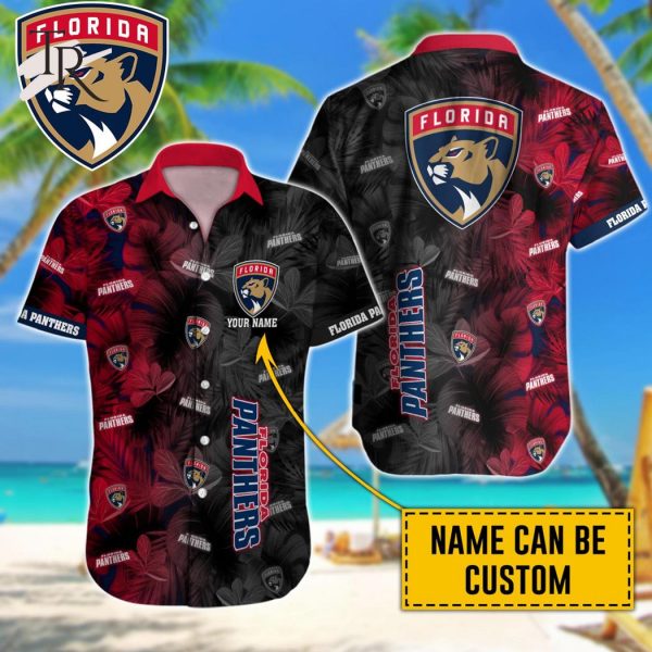 NHL Florida Panthers Special Aloha Design Button Shirt