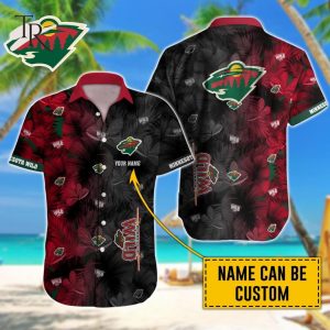 NHL Minnesota Wild Special Aloha Design Button Shirt