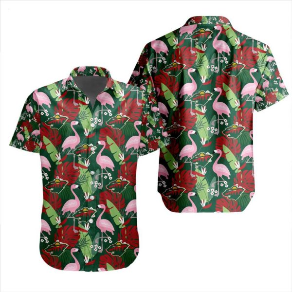 NHL Minnesota Wild Special Aloha-style Design Button Shirt