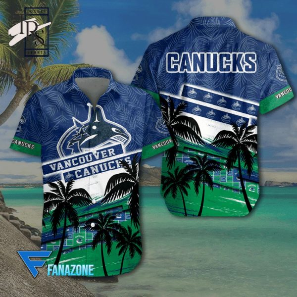 NHL Vancouver Canucks Coconut Tree Beach Aloha Shirt