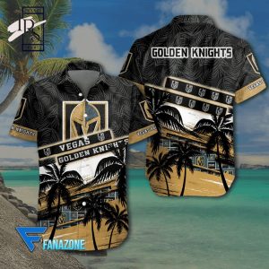 NHL Vegas Golden Knights Coconut Tree Beach Aloha Shirt