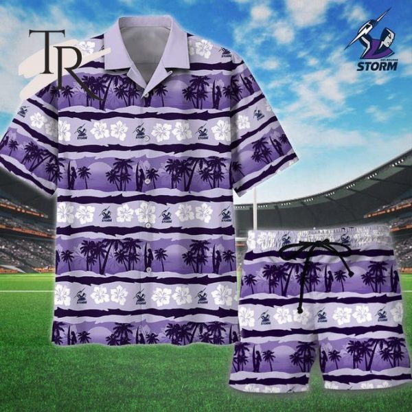 NRL Melbourne Storm Personalized Unisex Hawaiian Shirt And Short Pants For Fan – Limited Edition