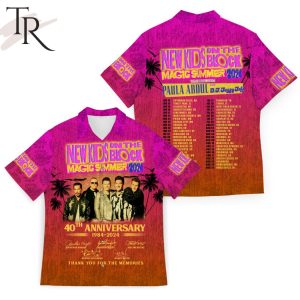 New Kids On The Block Magic Summer 2024 40th Anniversary 1984-2024 Thank You For The Memories Hawaiian Shirt