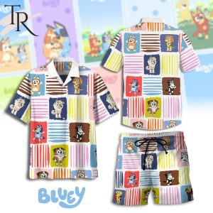 PREMIUM Bluey Hawaiian Shirt And Shorts Set