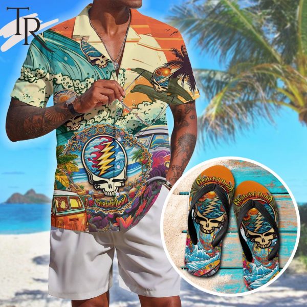 PREMIUM Grateful Dead Combo Hawaiian Shirt And Flip Flop