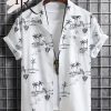 Palm Tree Pattern Summer Beach Vacation Hawaiian Shirt