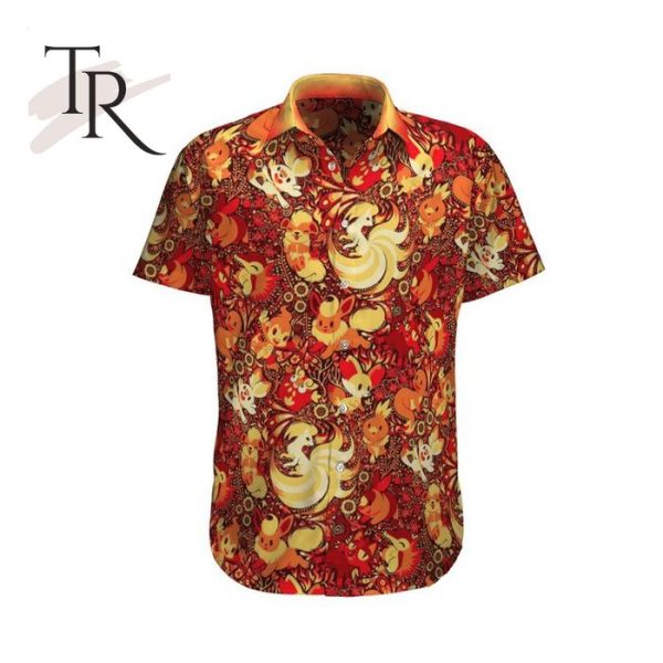 Pokemon Red Color Hawaii Shirt