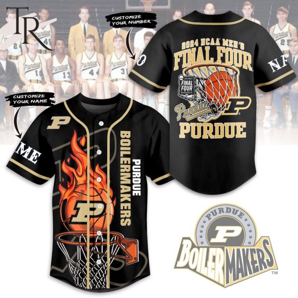 Purdue Boilermakers 2024 NCAA Men’s Final Four Custom Baseball Jersey