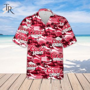 Red Coors Light Tropical Island Beach Aloha Shirt