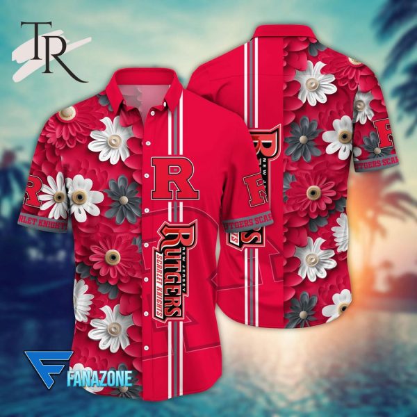 Rutgers Scarlet Knights NCAA3 Flower Hawaii Shirt For Fans