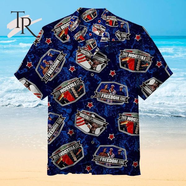 Saturday Evening Post Patriotic Toss Blue Unisex Hawaiian Shirt