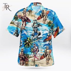 Star Wars Stormtrooper Surfing Beach Aloha Shirt