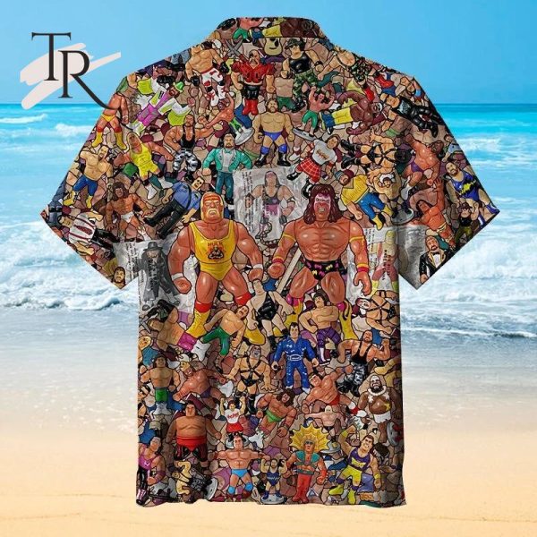 Wrestling Character Collage Art Hawaiian Shirt